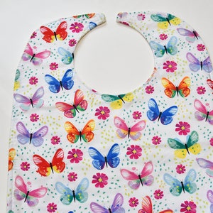 Adult Bib Women Adult Bib For Women Grandma Gift Special Needs Bib, Senior Bibs Elderly Gift, Made From Butterfly Fabric