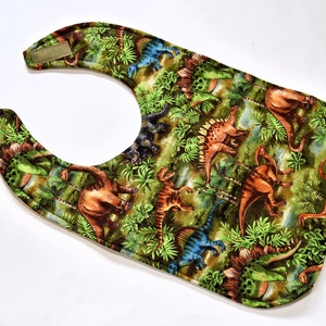 Special Needs SMALL Youth Bibs Boy Bibs For Teens Bibs For Youth Craft Bib, Big Kid Bibs, Handicap Trends, Made From Dinosaur Fabric
