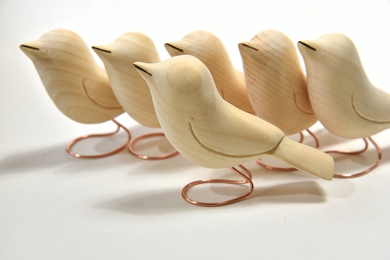 Craft Projects Unfinished Wooden Bird Carvings 6 Wood Carving Etsy