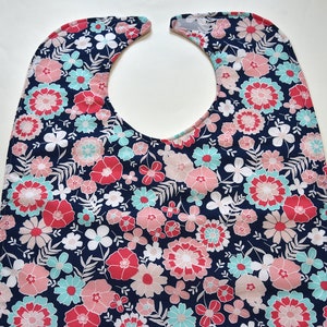 Women Adult Bib Women Bib Handmade Adult Bib For Elderly Bib Handicap Gifts For Special Needs Bib, Made From Flower Fabric