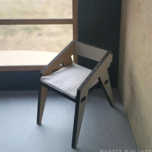 Miniature chair, 1:12 scale, DIY, miniatures furniture and accessories