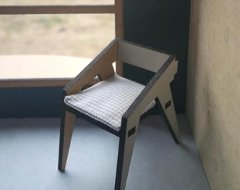 Sedia in miniatura, scala 1:12, fai da te, mobili e accessori in miniatura
