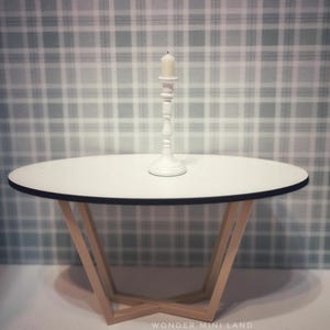 Miniature wooden table in 1:12 scale, miniatures furniture and accessories