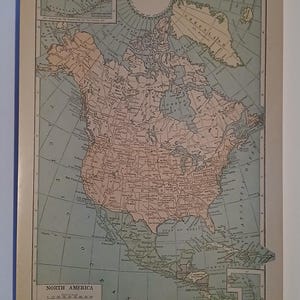 Mappa d'epoca del 1927 del Nord America durante i "ruggenti anni '20"