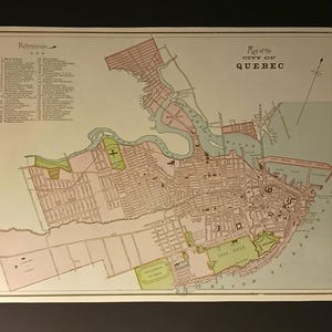 フォート・ディアボーン出版によるカナダ自治領ケベック市の1898年アンティーク地図