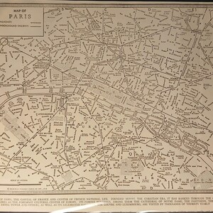 Mapa Paryża we Francji z 1938 r. z okresu II wojny światowej, autorstwa Redfield Downey-Odell Co.