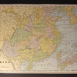 Antike 1898 Landkarte des Chinesischen Reiches unter Kaiser Guangxu