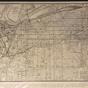 Mapa vintage de Kansas City, Missouri, de 1938, da Gallup Map Co.
