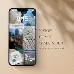 Financial Abundance Vision Board Phone Wallpaper for Women Entrepreneurs, Motivational Lockscreen Collage (Digital Download)