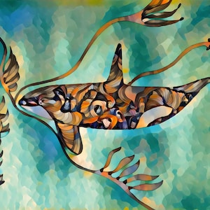 art, print, digital print, digital art, whales, whale pictures, orca, orca pictures,