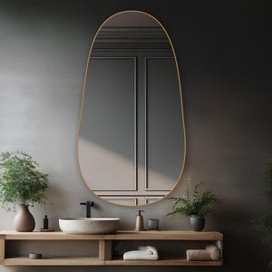 Irregular Full Length Mirror, Aesthetic Full Body Mirror, Irregular Wall Hanging, Personalized Asymmetrical Floor Mirror, Egg Mirror