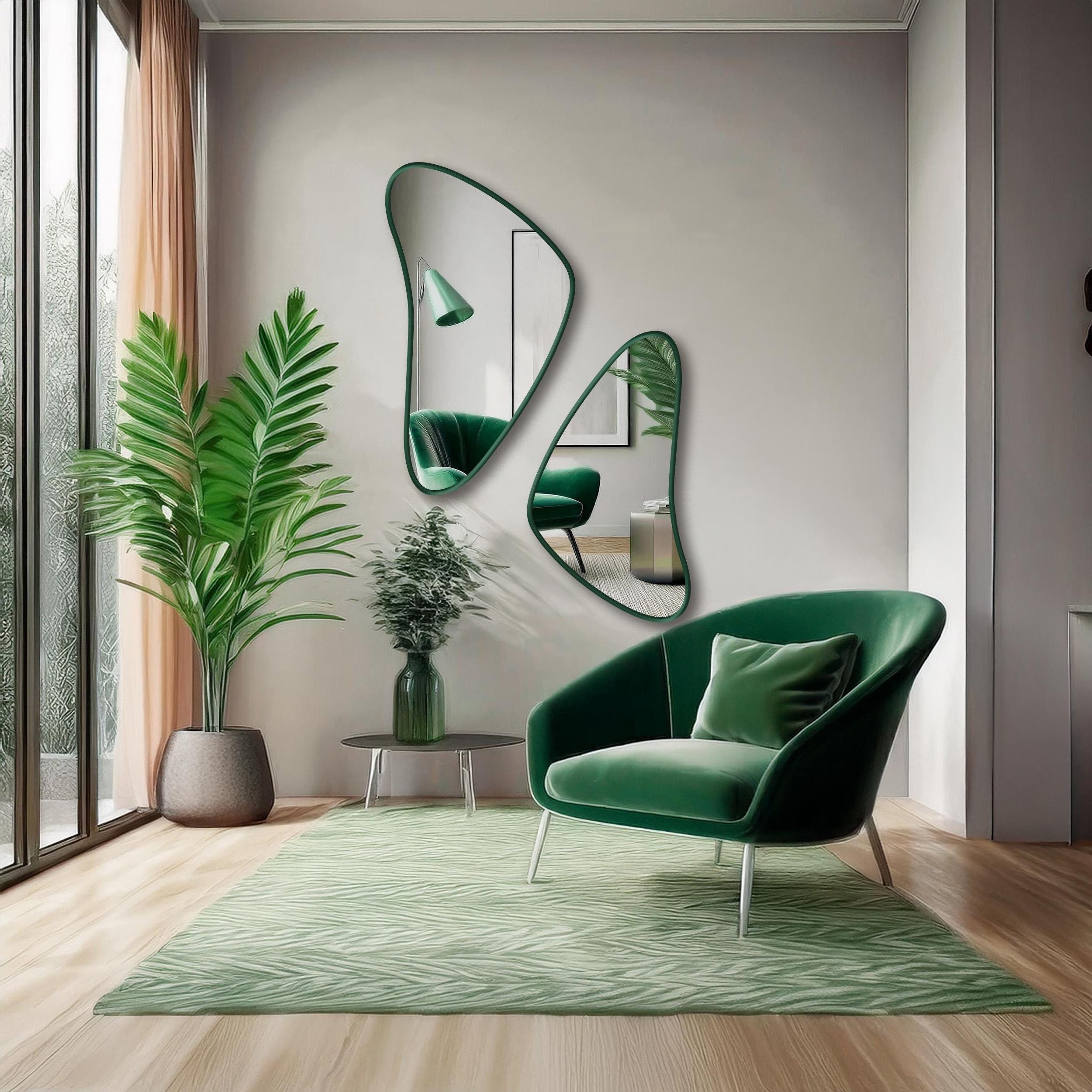 Irregular Triangle Mirror, Abstract Wall Mirror, Asymmetrical Mirror, Aesthetic Bedroom Mirror, Unique Wall mirror, Large Mirror, Big Mirror