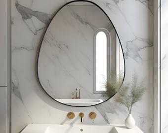 Irregular Mirror, Asymmetrical Mirror, Abstract Mirror, Mirror Wall Decor, Unique Gold Frame Mirror, Wall Mirror Suitable for Every Decor