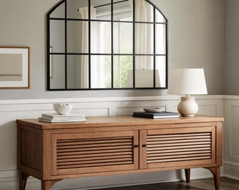 Arched Window Mirror, Arch  Irregular Mirror For Diningroom, Window Pane Mirror for Farmhouse, Full Body Wall Mirror, Bathroom Window Mirror