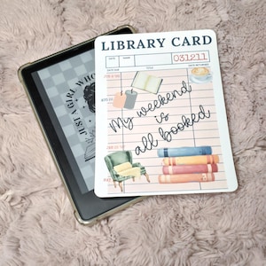 Library Card Kindle Insert | Paper Insert Clear Kindle Case | Kindle Accessory | Bookish Gift | Paperwhite Case Insert | Kindle Insert