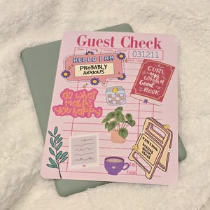 Guest Check Kindle Insert | Paper Insert Clear Kindle Case | Kindle Accessory | Bookish Gift | Paperwhite Case Insert | Kindle Insert