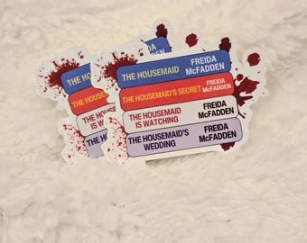 The Housemaid Series Book Stack Sticker | Freida McFadden Sticker | Bookish Sticker | Kindle Decal | Laptop Decal | The Housemaid | Thriller