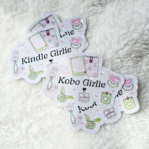 Kindle Girlie Sticker | Kobo Girlie Sticker | Kindle Decal | Laptop Decal | Bookish Sticker | Book Lover Gifts | Bookish Gifts | Kobo Decal