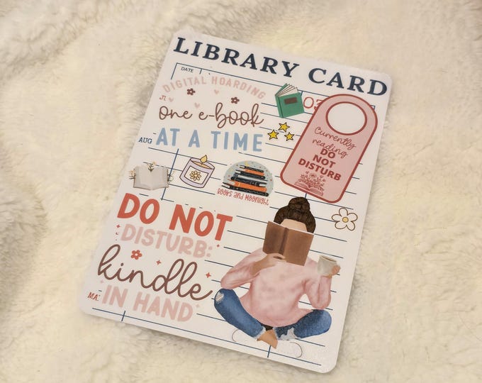 Kindle Inset Library Card Do Not Disturb Kindle Insert | Library Card Kindle Insert | Paper ...