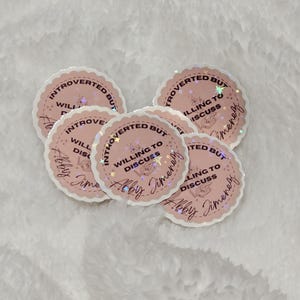 Introverted But Willing to Discuss Abby Jimenez | Bookish Stickers | Book Lovers | Laptop Decal | Kindle Decal | Bookish | Bookish Gifts