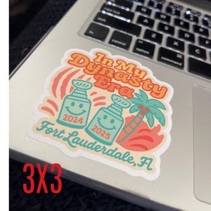 In My Dynasty Era Sticker,Florida Hockey Back-to-Back Vinyl Sticker | Fort Lauderdale FL Palm Tree Retro Decal (3x3",4x4", 5x5")