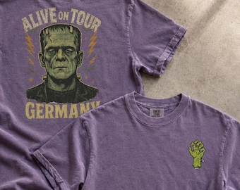 Vintage Frankenstein T Shirt Classic Horror Graphic Tee, Retro Halloween Shirt, Spooky Season Shirt, Vintage Halloween Tee, Comfort Colors