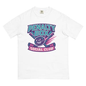 Penalty Box Social Club Shirt – 90s Hockey Graphic Tee, Funny Retro Ice Hockey Shirt, Slashing Penalty Club T-Shirt Gift for Fans & Players