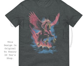 Pink Pegasus T-Shirt: 80s Retro Fantasy Graphic Tee