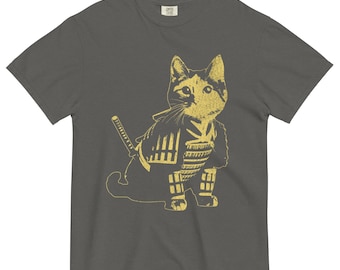 Samurai Cat T-Shirt | Fantasy | Japanese Art Style | Cat Lover Gift