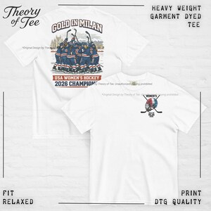 Gold in Milan 2026 Adult Shirt | USA Hockey Women's Gold Winner | Hockey T-Shirt | Comfort Color | Vintage Style Sport Design | Hockey Sport