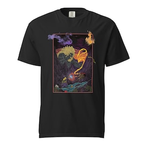 Warlocks vs Mages – Dark Fantasy Duel Graphic Tee | Comfort Colors Wizard Battle Shirt