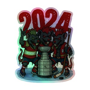 I vostri campioni della RAT CUP 2024! Adesivi olografici / Ispirati alla Stanley Cup di hockey della Florida / Adesivi per hockey della Florida
