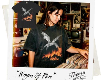 Dragon Dark Fantasy Lake Town T-Shirt | Comfort Colors Tee | Washed Graphic Tee | Fantasy & Adventure Lovers |Gift| Dwarves and Wizard Shirt