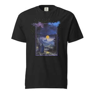 Wizards of the Horizon – Fantasy Chill Mage Graphic Tee | Comfort Colors Open World Wizard Shirt