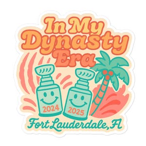 In My Dynasty Era Sticker,Florida Hockey Back-to-Back Stanley Cup Vinyl Sticker | Fort Lauderdale FL Palm Tree Retro Decal (3x3",4x4", 5x5")