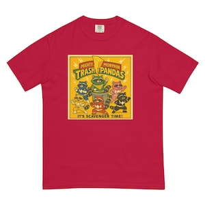 Camiseta de los Mighty Morphin Trash Pandas – Camiseta parodia de los Power Rangers con mapache – Camiseta divertida con gráfico de animales retro