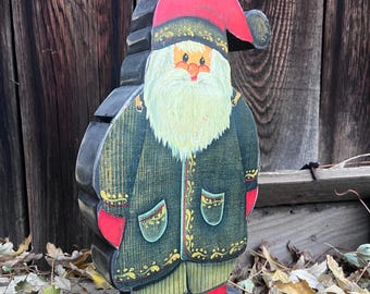 Santa Coin Bank, Wood and Acrylic Holiday Decor