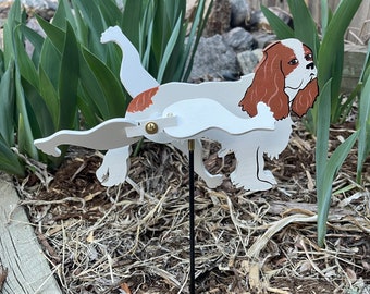 Blenheim Cavalier King  Charles Spaniel Whirligig (Body 8.5”L x 5.75”W/ Legs 8.25”)