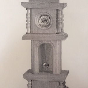 Baby Grandfather Clock Woodworking Paper Plan