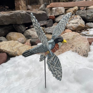 American Robin Whirligig (Body 8.25”L x 2.125” W/Wingspan 11” L)