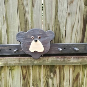 Wood Bear Shaker Peg Coat Rack