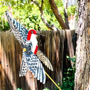 Woodpecker Whirligig (Body 7.75”L x 2” W/Wingspan 11” L/Beak 1.25”)