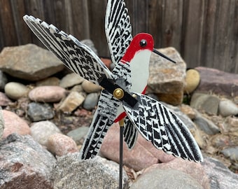 Woodpecker Whirligig (Body 7.75”L x 2” W/Wingspan 11” L/Beak 1.25”)