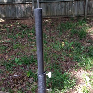 Black Steel Top Mount Whirligig Post with 10L Black Wood Dowel and 5 inch Stainless Steel Nail image 3