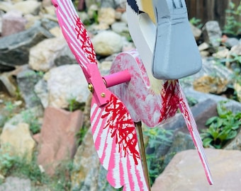 Roseate Spoonbill Whirligig (Body 8.25”"H/Wingspan 11.50"L)