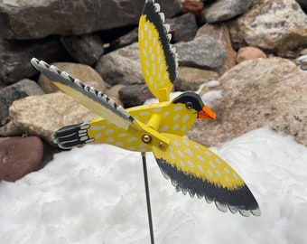 Goldfinch Whirligig (Body 8.25”L x 2.125” W/Wingspan 11”L)