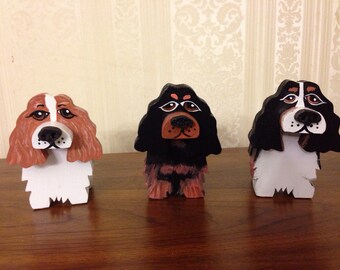 3 Wooden Cavalier King Charles Spaniel Layered Pets