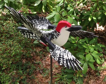 TWO Red-Bellied Woodpecker Whirligigs