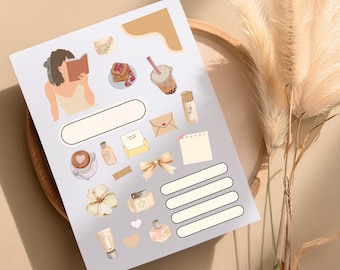 Aesthetic Planner Stickers | Cute Journaling Stickers (Digital Download)
