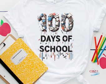 Chemise 100 jours d'école, 100 jours d'école, T-shirt 100 jours, cadeau pour enseignant, sweat-shirt, chemise pour enfant, chemise pour tout-petit, 100e jour d'école
